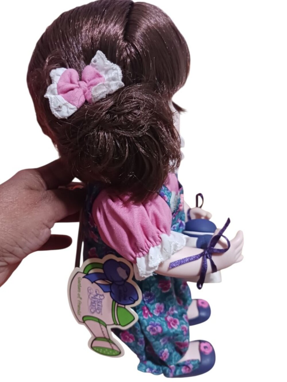 Precious Moments–style collectible doll a July month Pansy gardening doll "13" - Picture 6 of 9